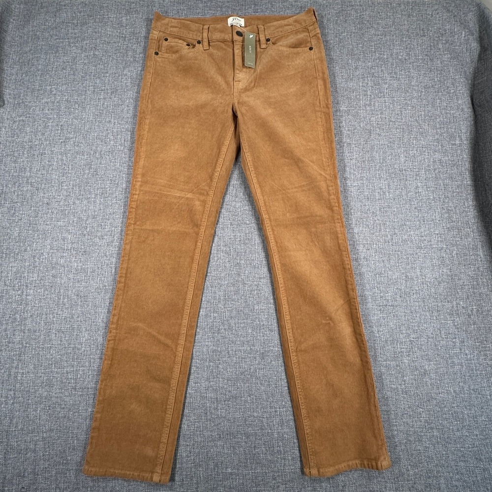 J.Crew Matchstick Corduroy Pants Womens 29 Dusty Cedar Straight Leg Preppy‎ New